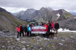 16 HIkers and 2 Canines at the Summit